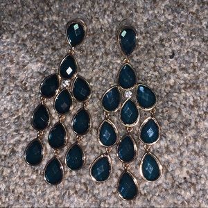 Green dangly earrings